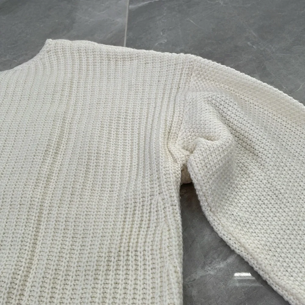 Women's Bar III Knit Zipper High Low Long Sleeve Sweater Large - Picture 11 of 13